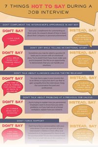 Thumbnail for 7 Things Not To Say During an Interview Infographic