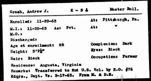 Military File Card